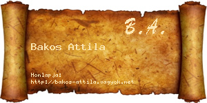 Bakos Attila névjegykártya